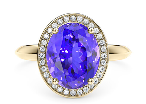 Kaleida Oval Ring in Gult gull (9k)