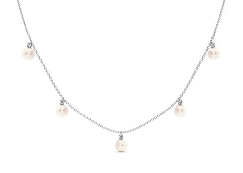 Naiad Necklace in Or blanc.