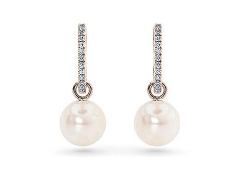 Tesora Round Drops in Or rose