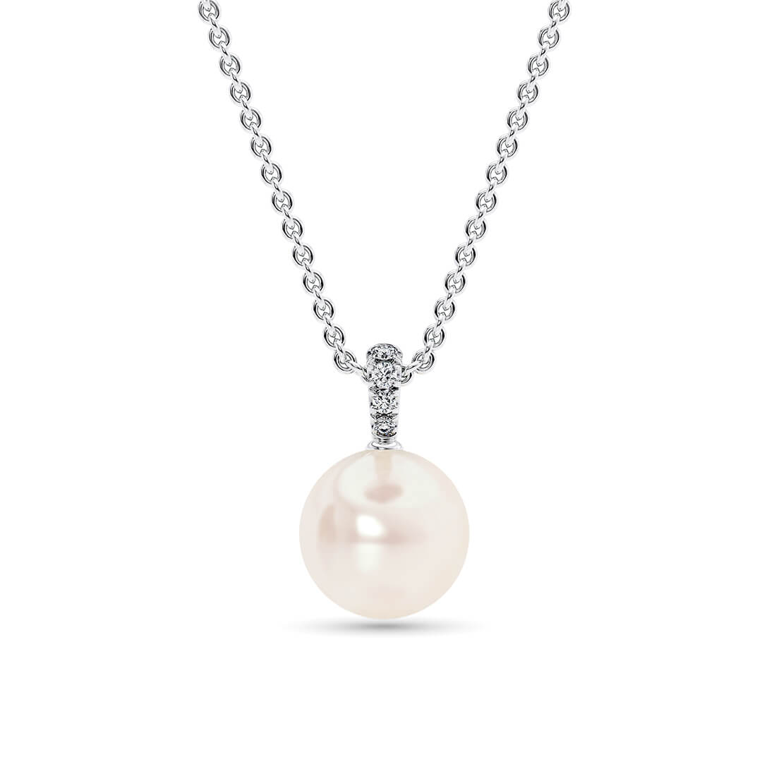 Tesora Round Necklace in White Gold (18k)