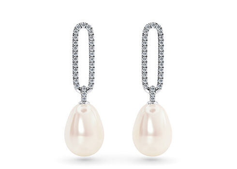Thalia Round Drops in Or blanc.
