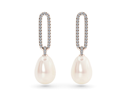 Perla Diamond Drops in Or rose