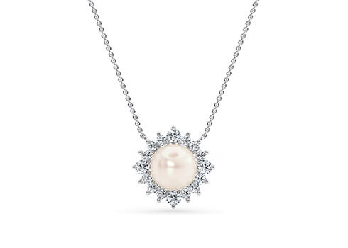 Oceania Round Necklace in 白金.