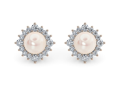 Oceania Studs in Or rose