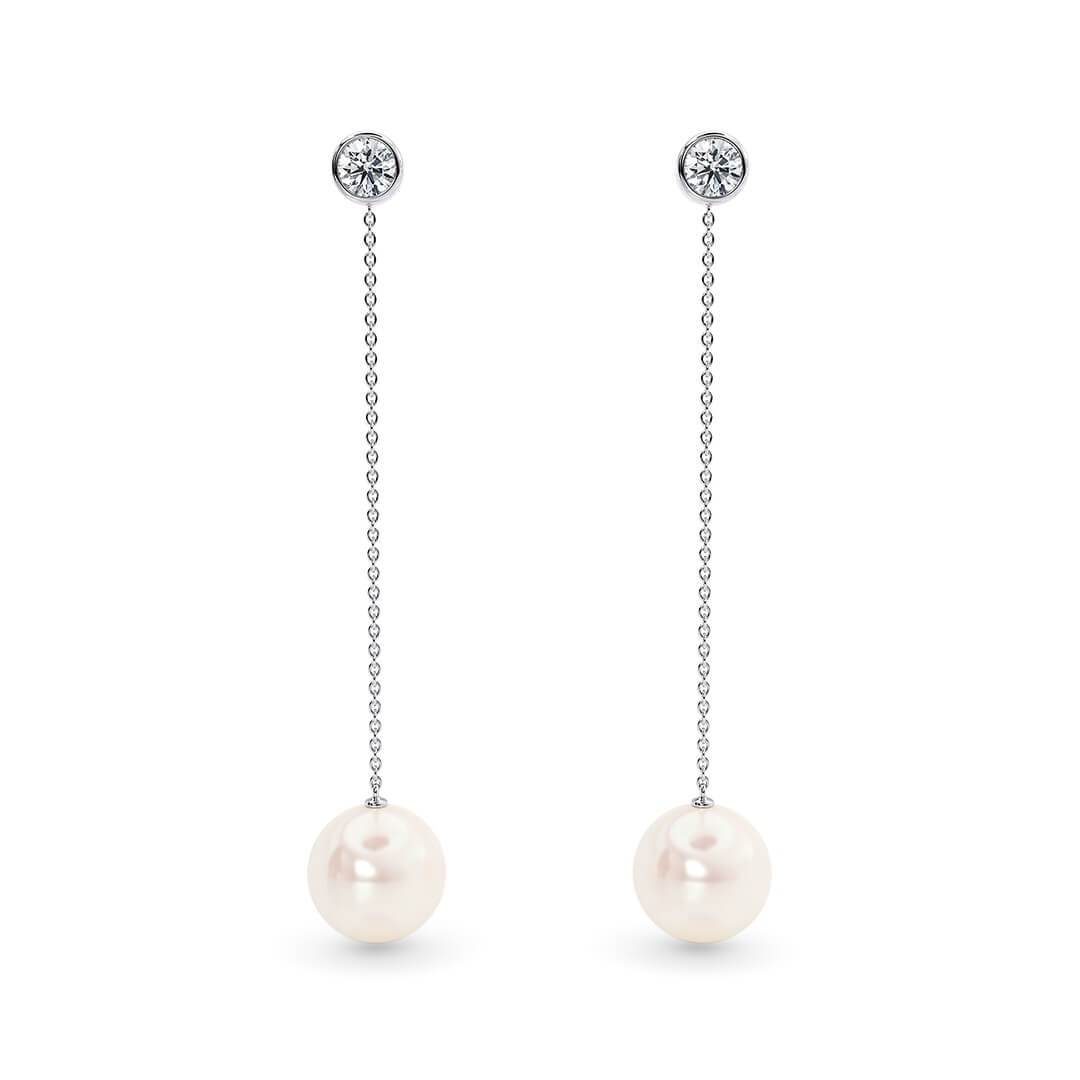 Maia Round Drops in White Gold (18k)