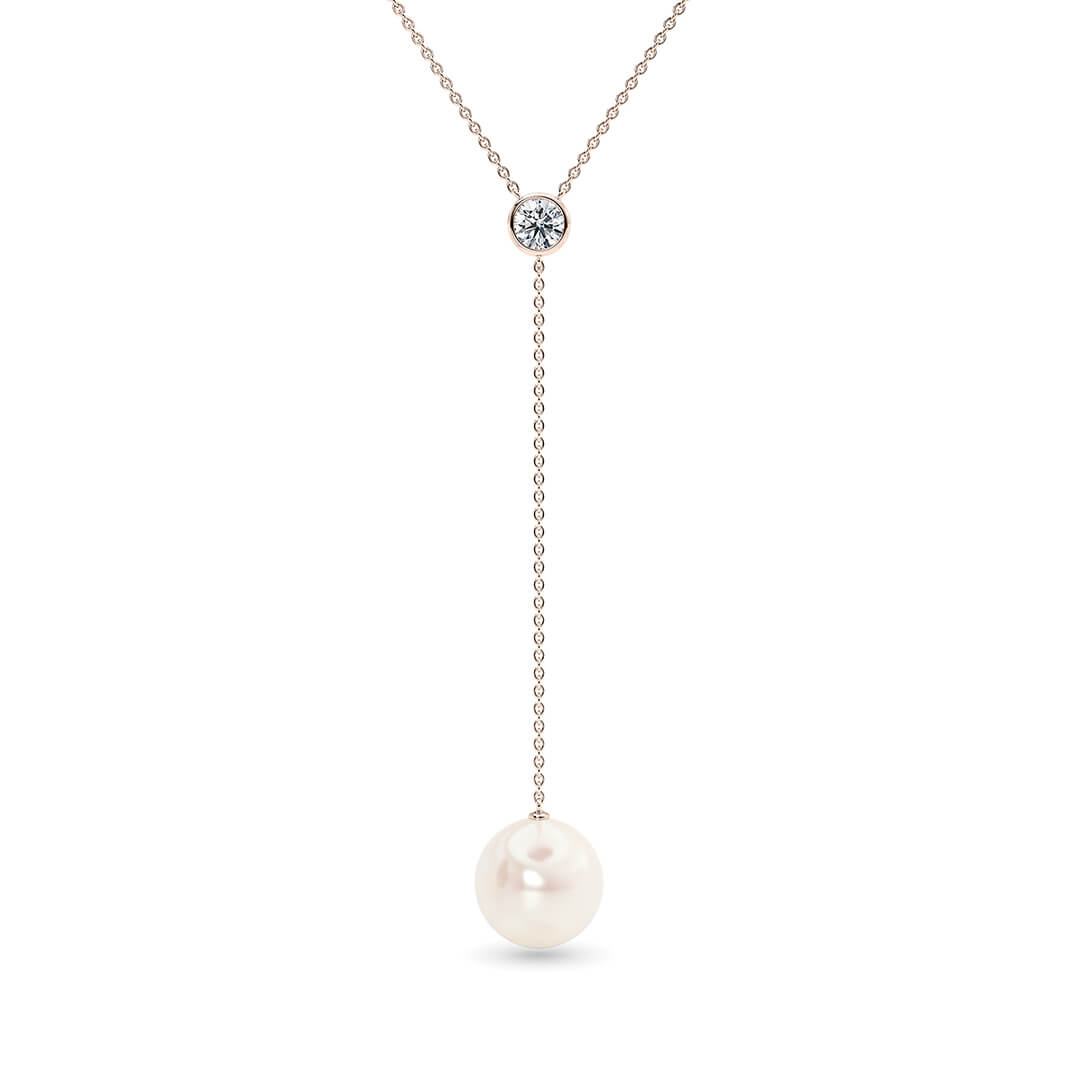 Maia Round Necklace in Rose Gold (18k)