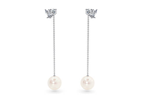 Thalia Round Drops in 白金.