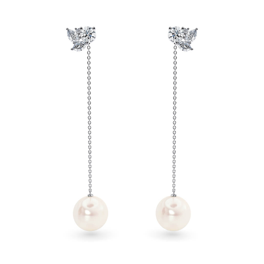 Thalia Round Drops in White Gold (18k)