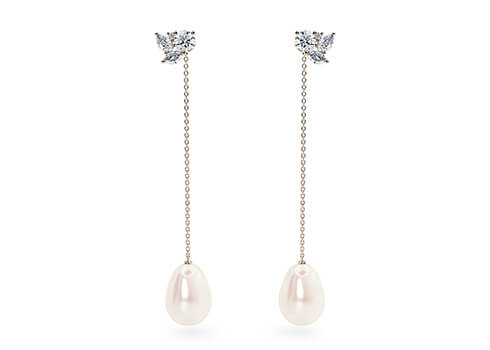 Thalia Oval Drops in Or rose