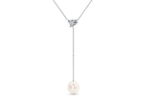 Thalia Round Necklace in 白金.