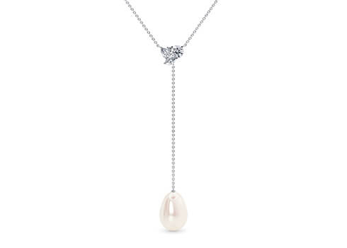 Thalia Oval Necklace in 白金.