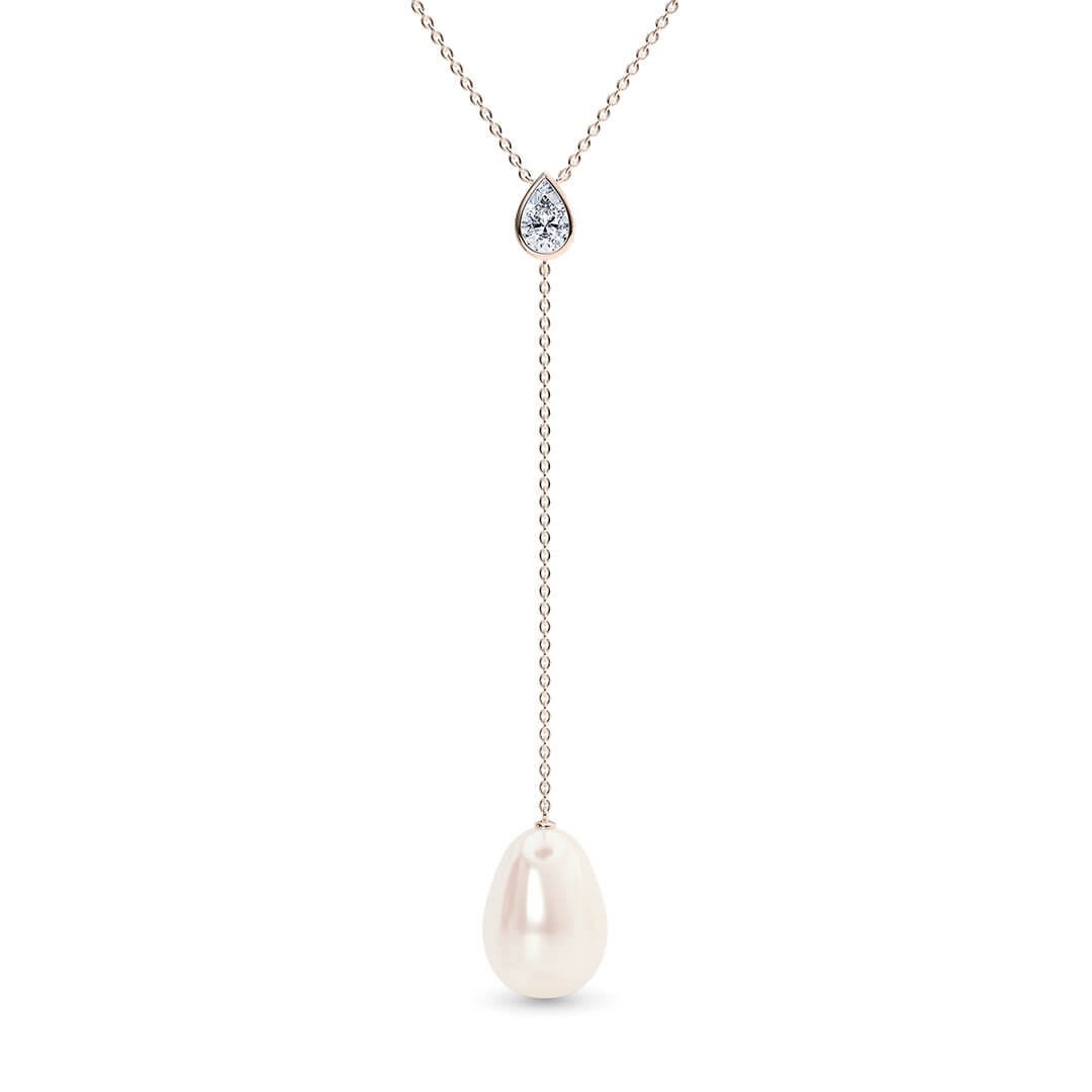 Maia Oval Necklace in Rose Gold (18k)