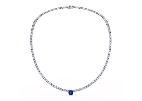 Ethera Tennis Necklace in 白金.
