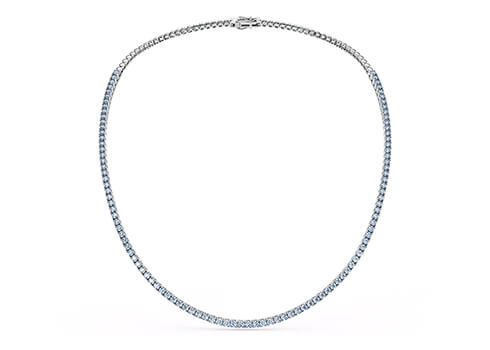 Mayfair Tennis Necklace in 白金.