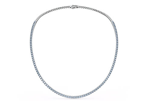 Mayfair Tennis Necklace in Oro Blanco.