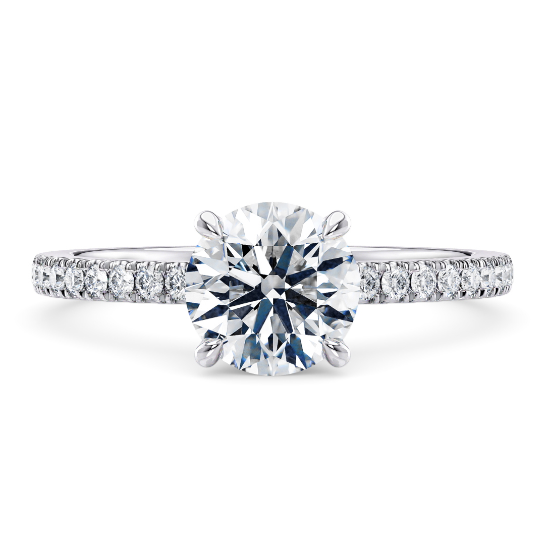 Engagement Ring in White Gold (9k) with Round 0.70ct K SI1 diamond