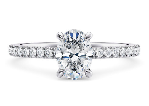 Aria in Platinum set with a Oval cut diamond.