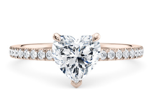 Aria in Różowe złoto set with a Serce cut diament.