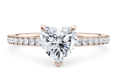 Aria in Oro Rosa set with a Cuore cut diamante.