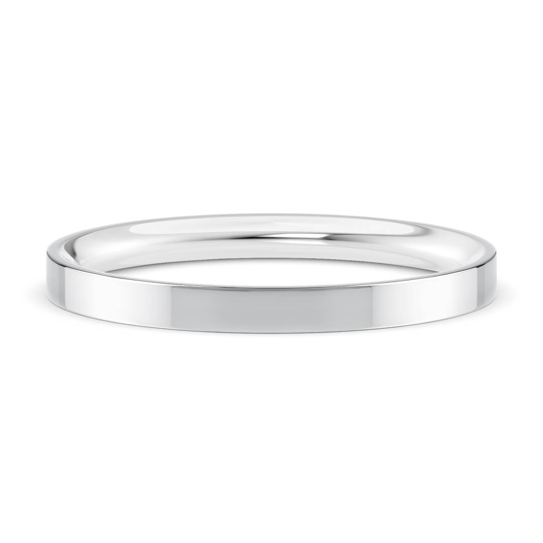 Wedding Ring in Platinum (950) with a Heavy profile and 2mm width
