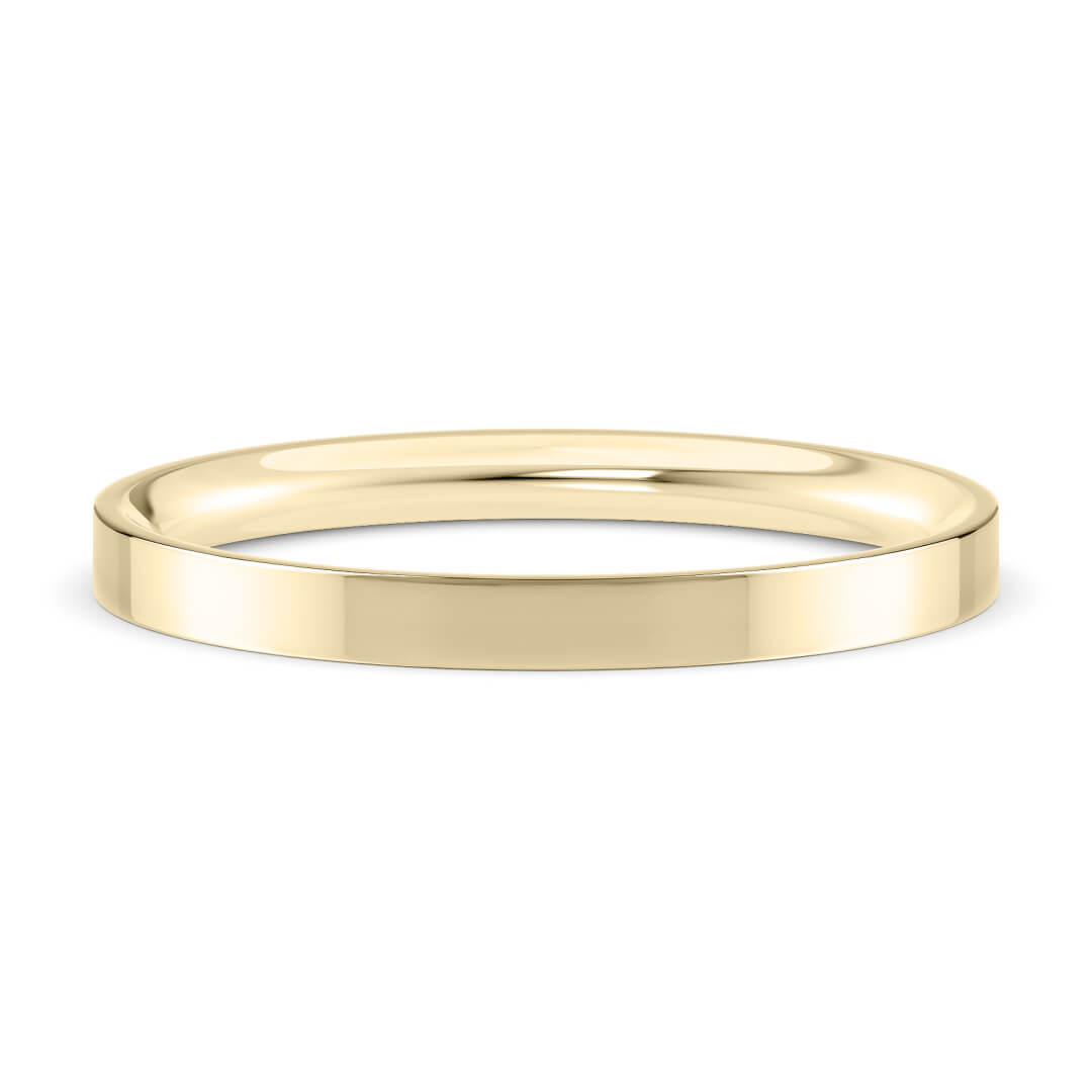 Wedding Ring in Yellow Gold (9k) with a Heavy profile and 2mm width