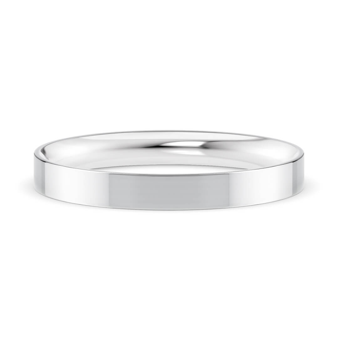 Wedding Ring in Platinum (950) with a Light profile and 2.5mm width