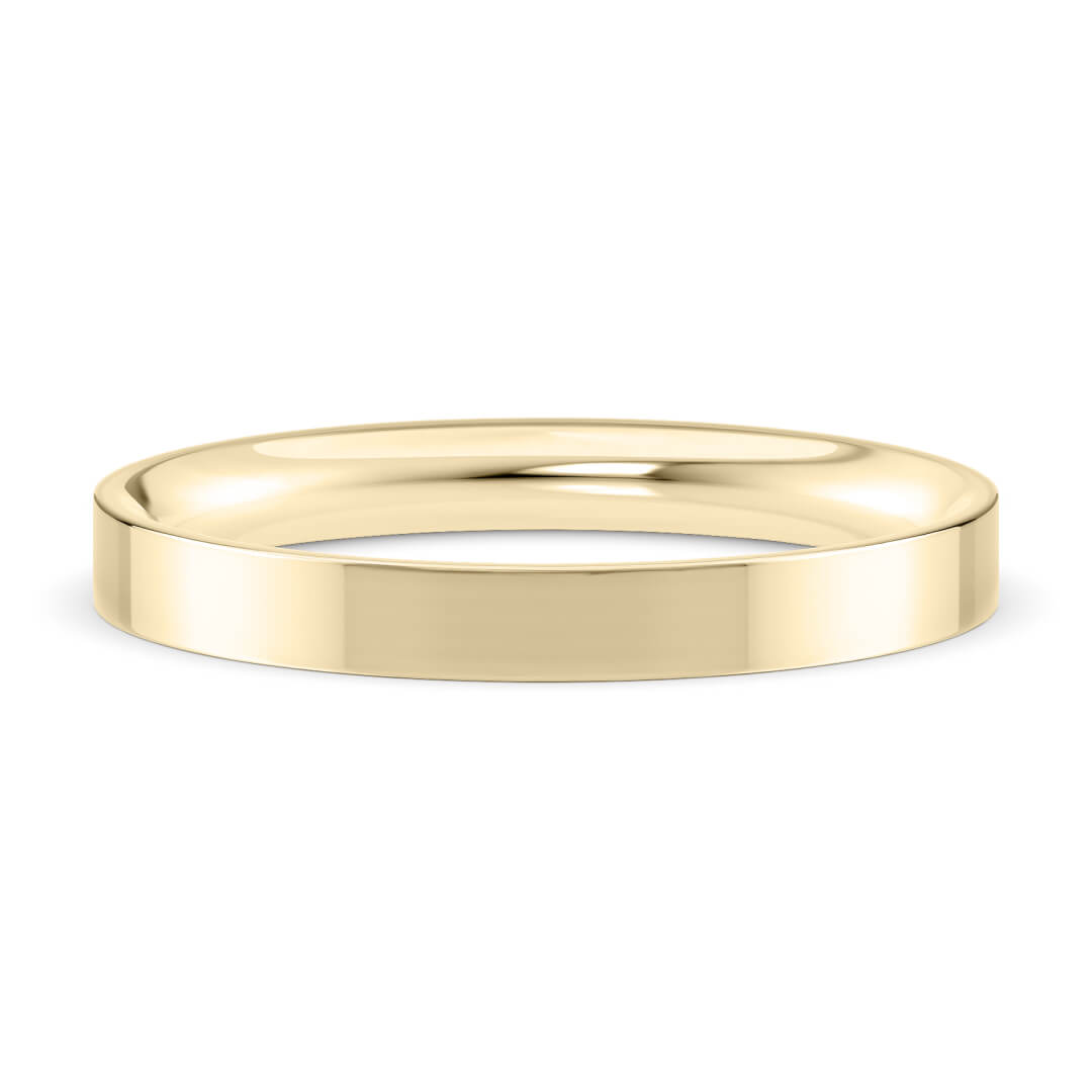 Wedding Ring in Yellow Gold (9k) with a Heavy profile and 2.5mm width