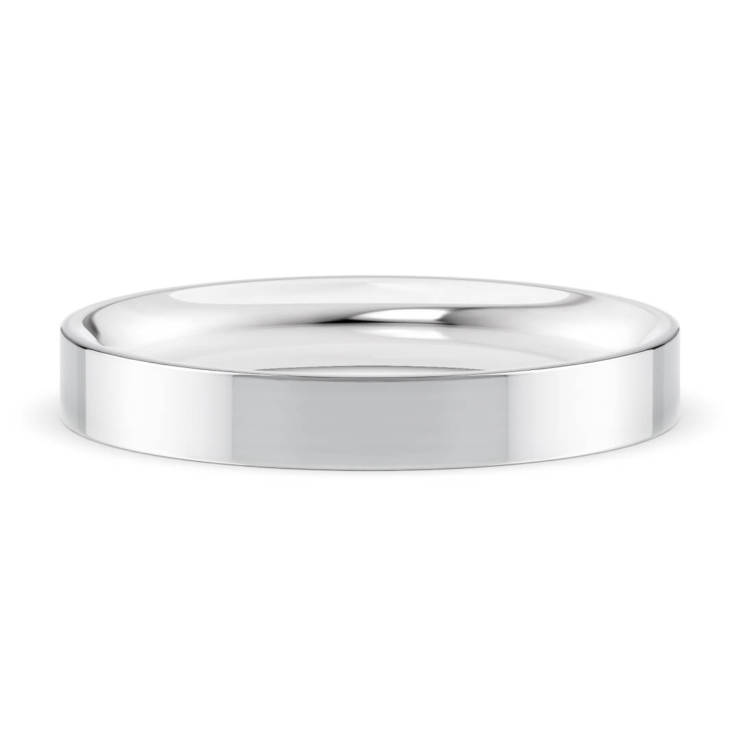 Wedding Ring in White Gold (9k) with a Heavy profile and 3mm width