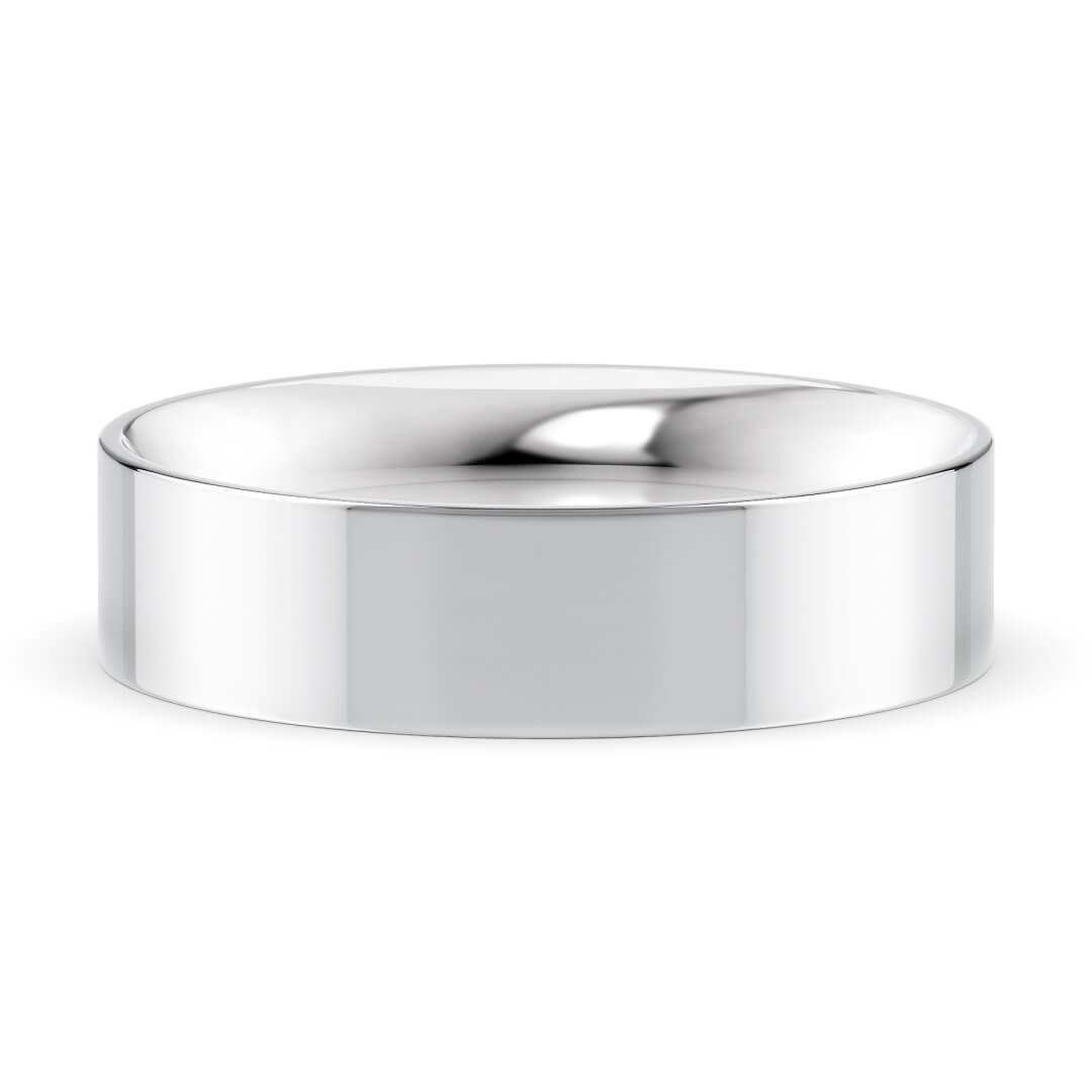 Wedding Ring in White Gold (9k) with a Light profile and 5mm width