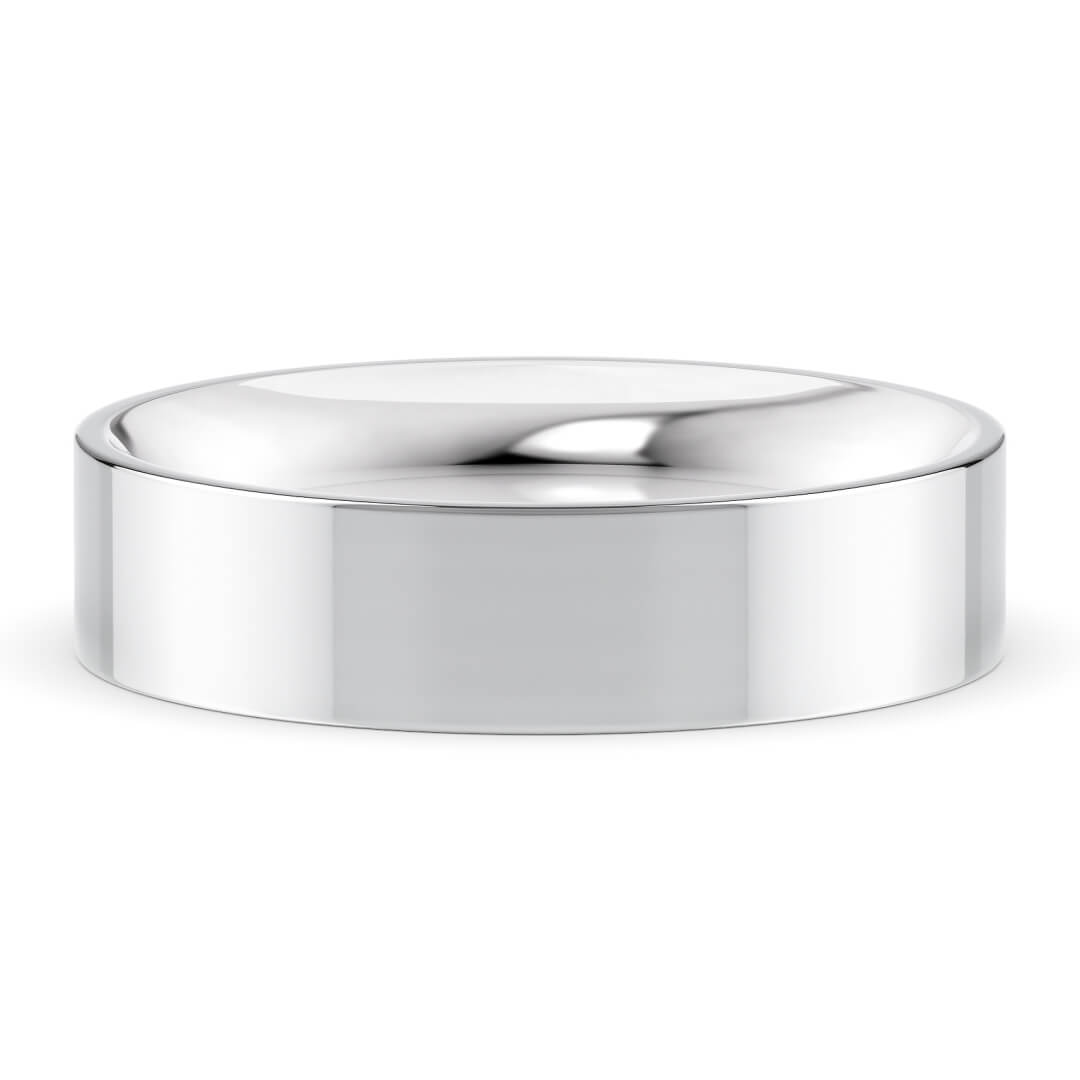 Wedding Ring in White Gold (9k) with a Heavy profile and 5mm width