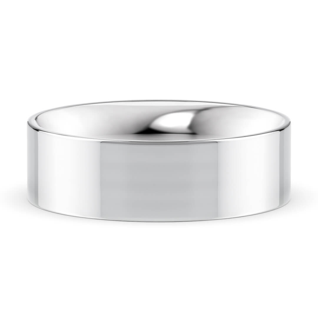 Wedding Ring in White Gold (9k) with a Light profile and 6mm width