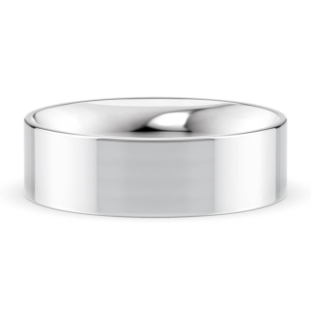 Wedding Ring in White Gold (9k) with a Classic profile and 6mm width