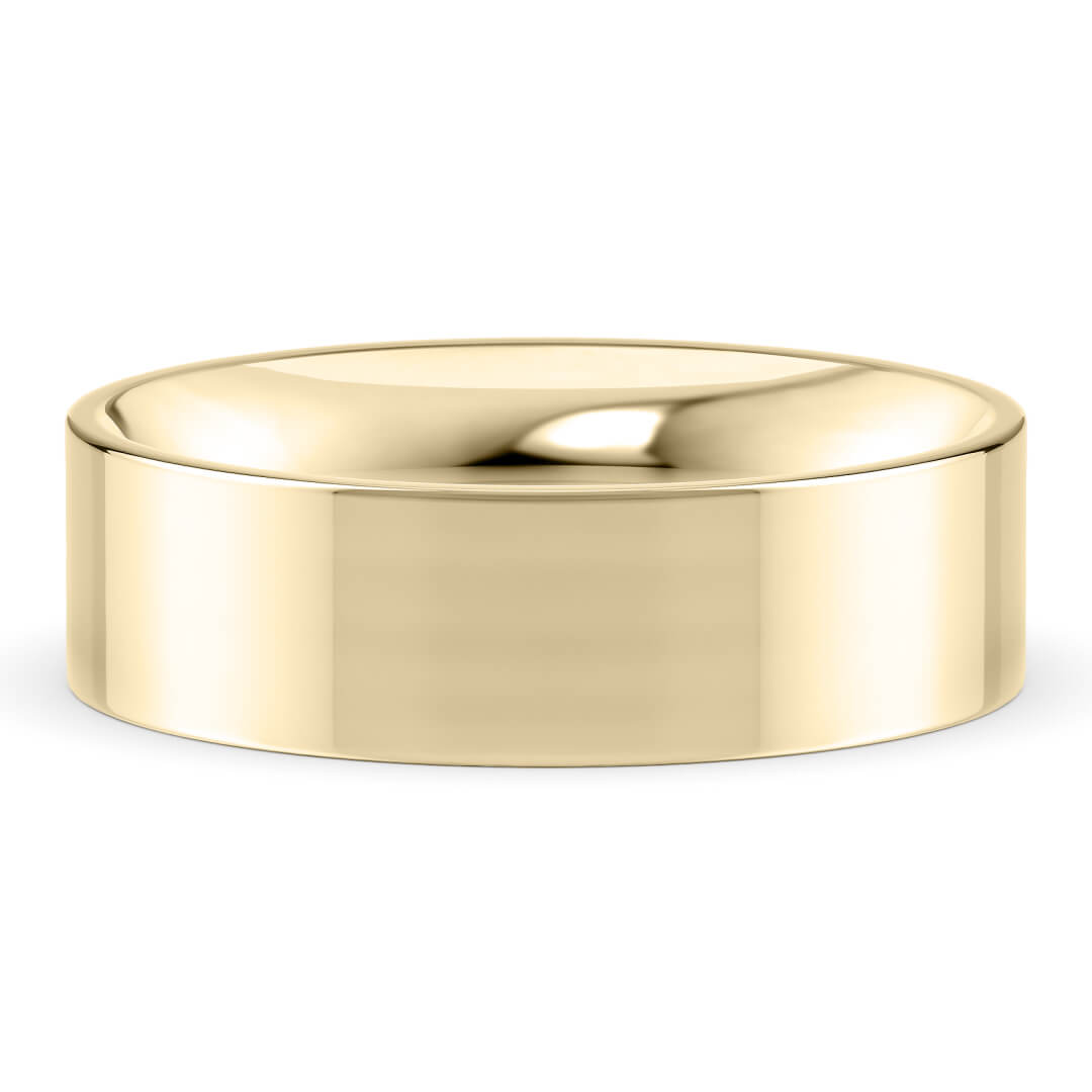 Wedding Ring in Yellow Gold (9k) with a Heavy profile and 6mm width