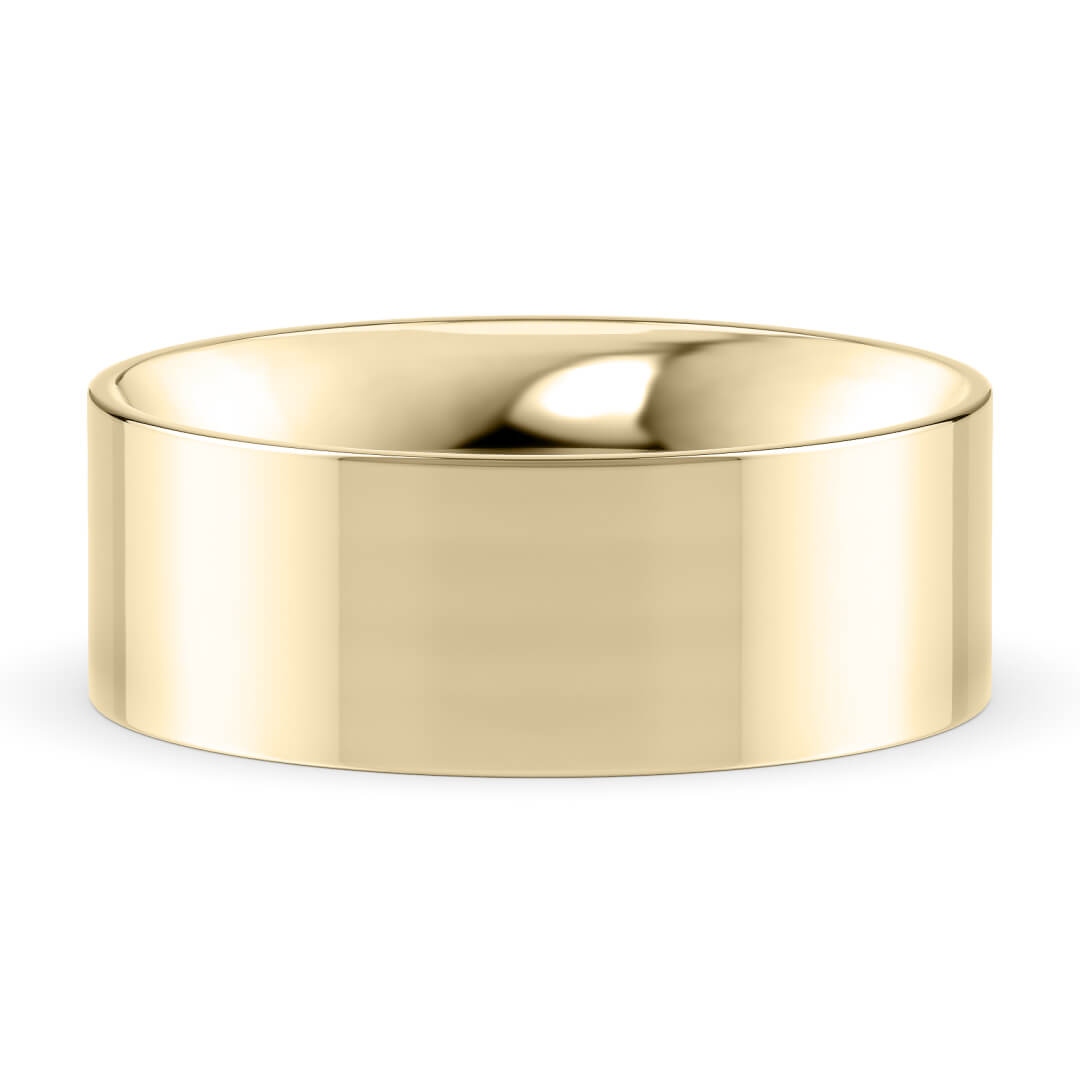 Wedding Ring in Yellow Gold (9k) with a Light profile and 7mm width