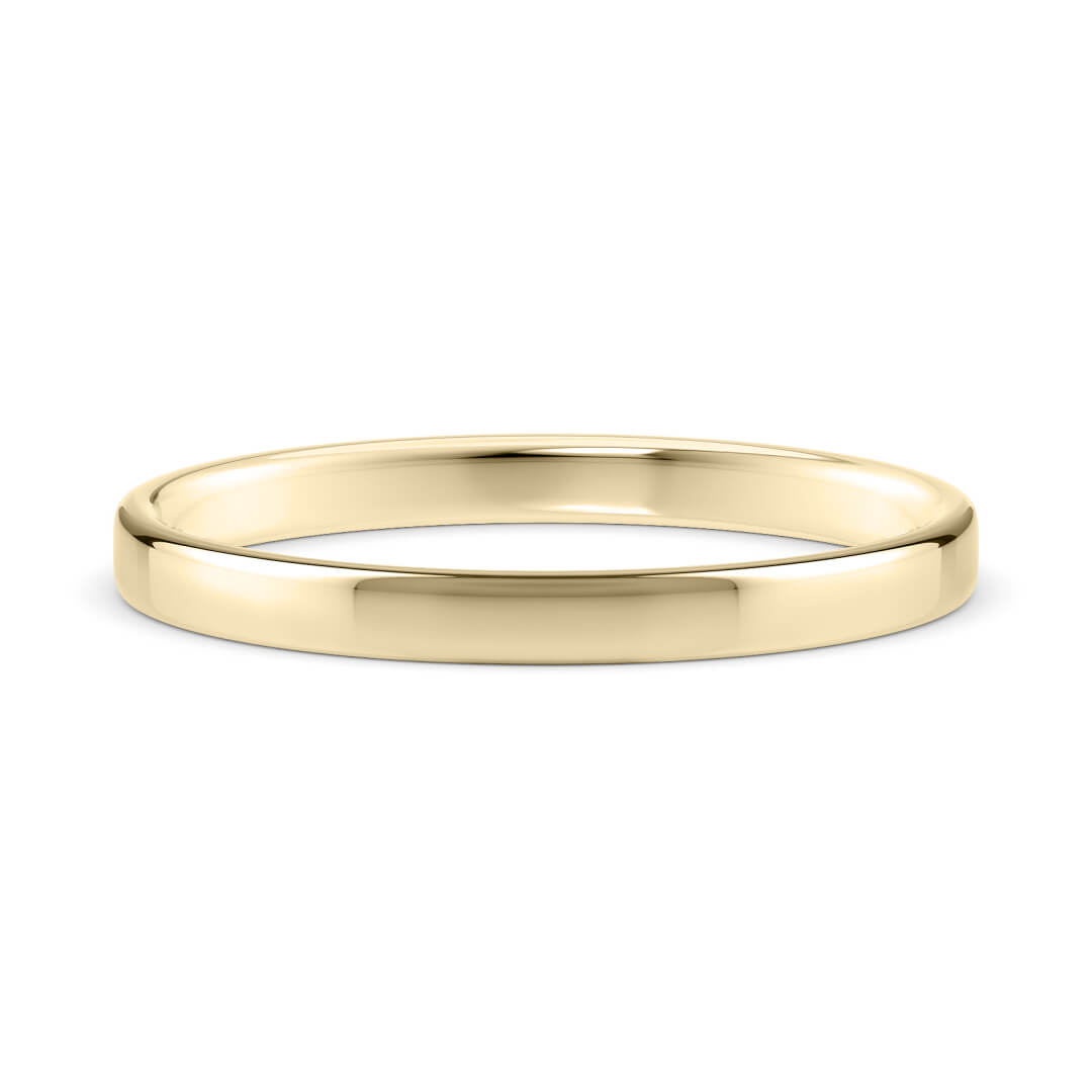 Wedding Ring in Yellow Gold (9k) with a Light profile and 2mm width