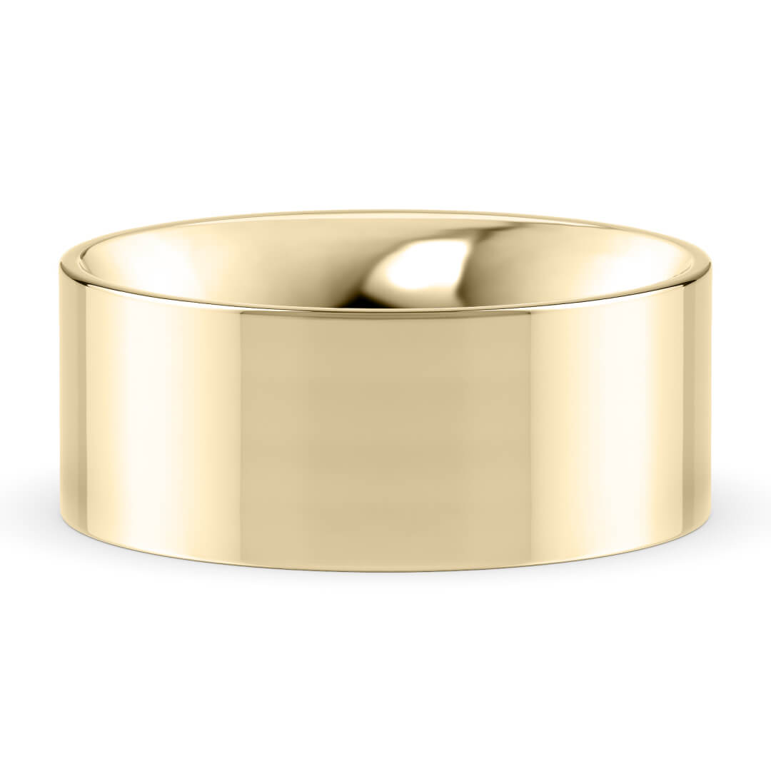 Wedding Ring in Yellow Gold (9k) with a Light profile and 8mm width