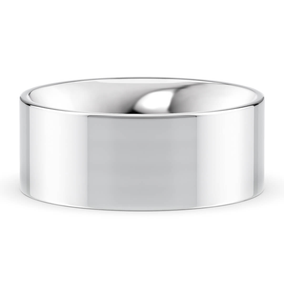 Wedding Ring in White Gold (9k) with a Classic profile and 8mm width