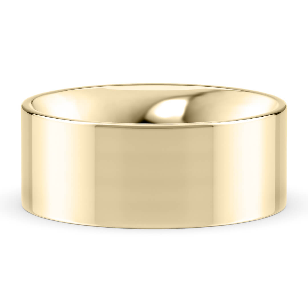 Wedding Ring in Yellow Gold (18k) with a Classic profile and 8mm width