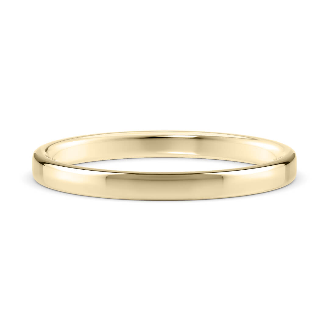 Wedding Ring in Yellow Gold (18k) with a Classic profile and 2mm width