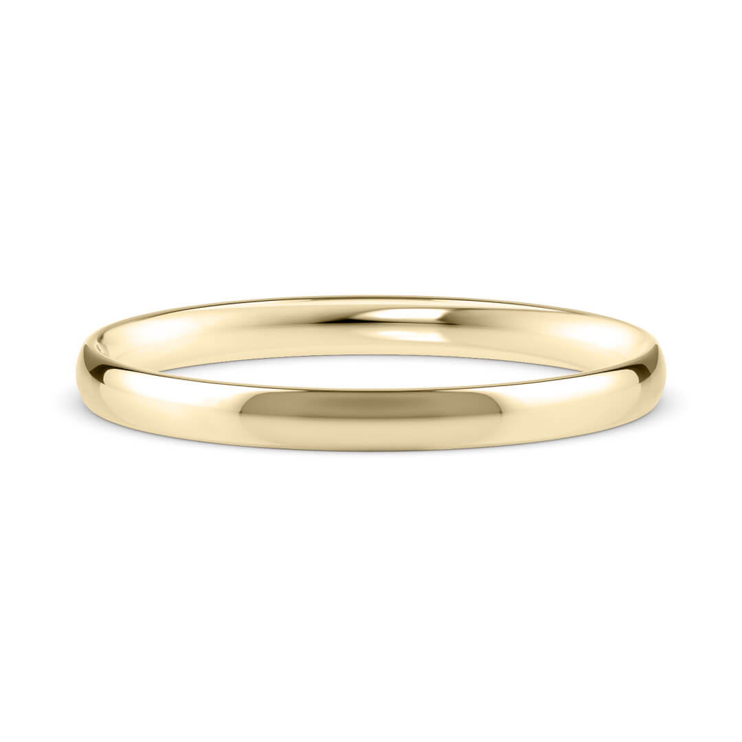 Wedding Ring in Yellow Gold (9k) with a Light profile and 2mm width