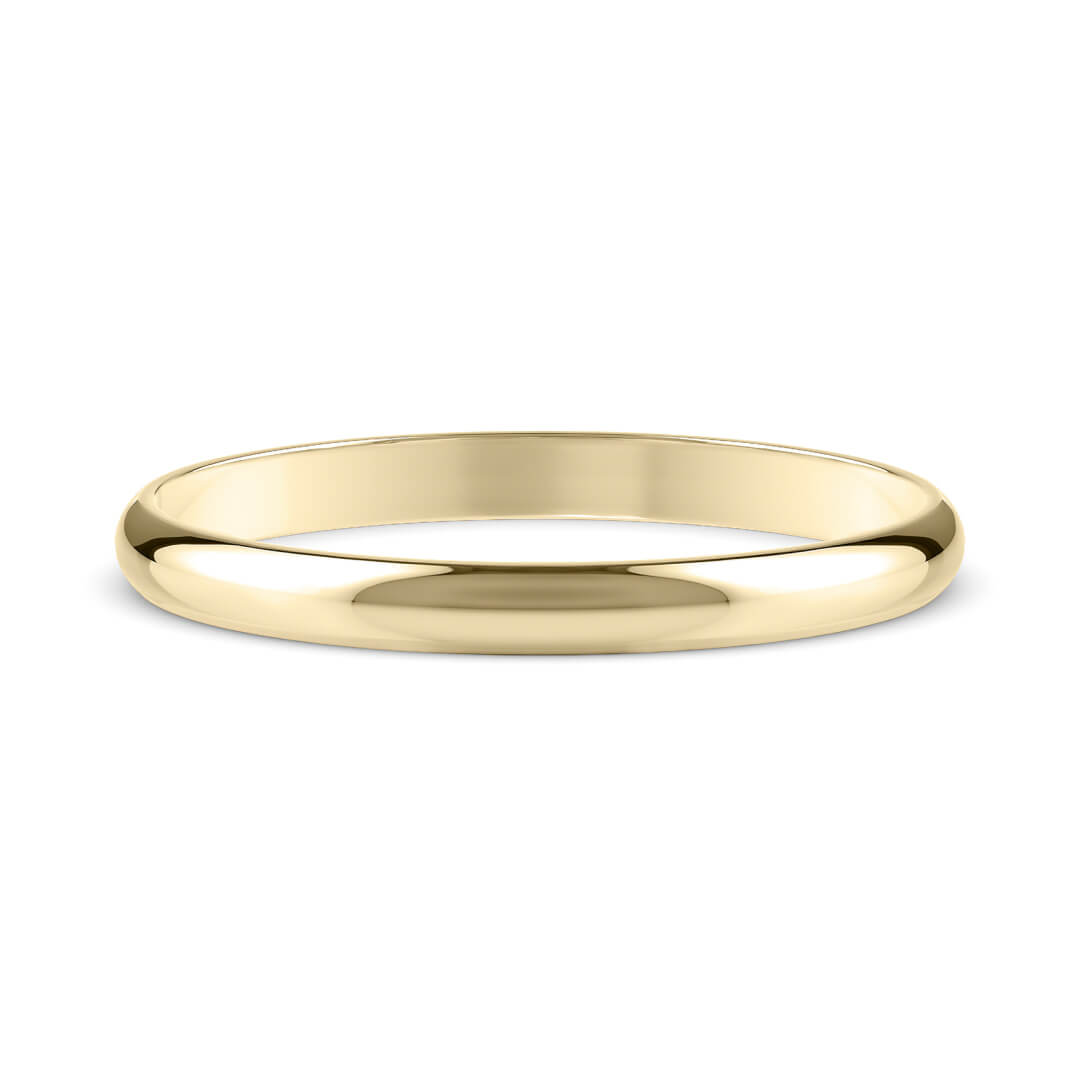 Wedding Ring in Yellow Gold (9k) with a Light profile and 2mm width