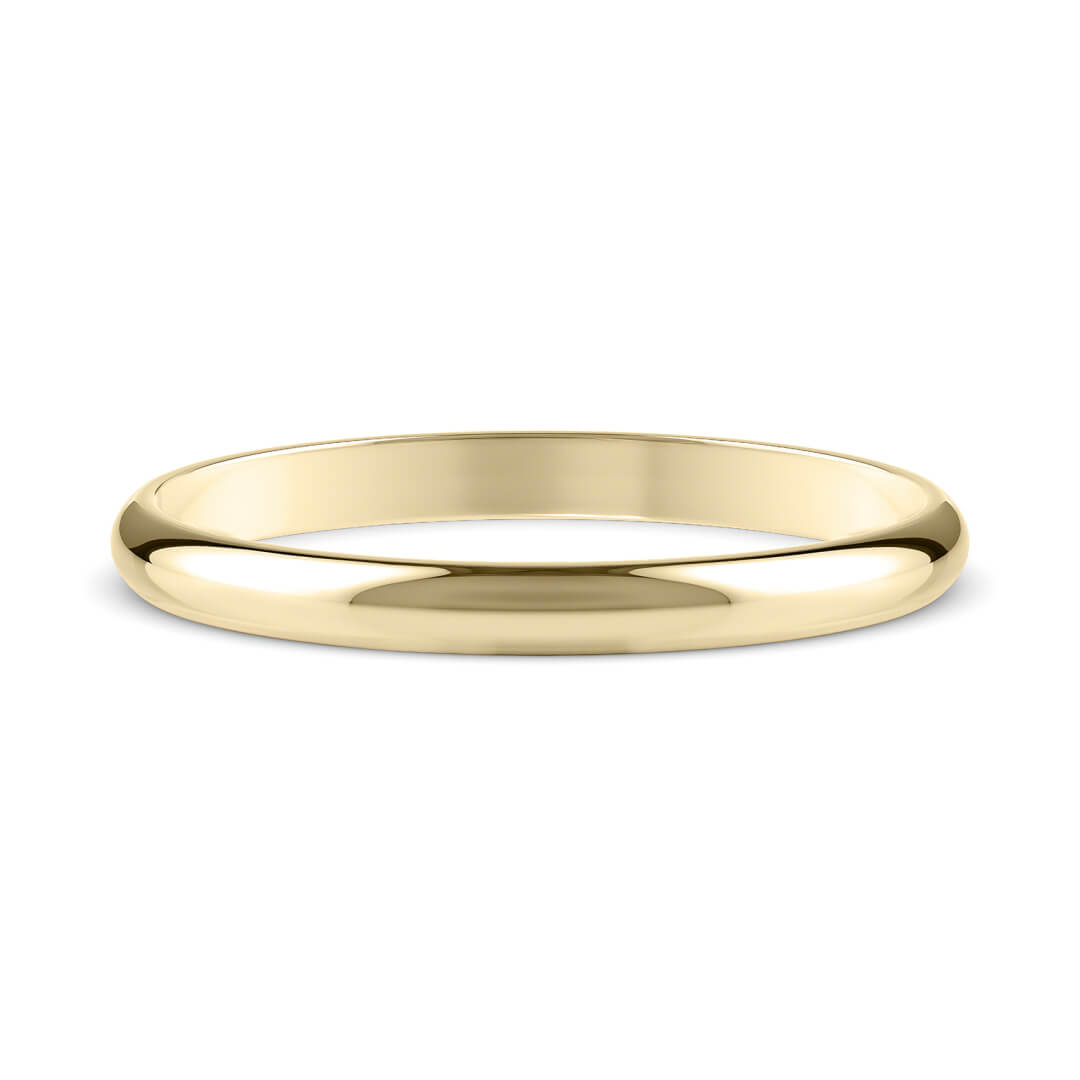 Wedding Ring in Yellow Gold (18k) with a Classic profile and 2mm width