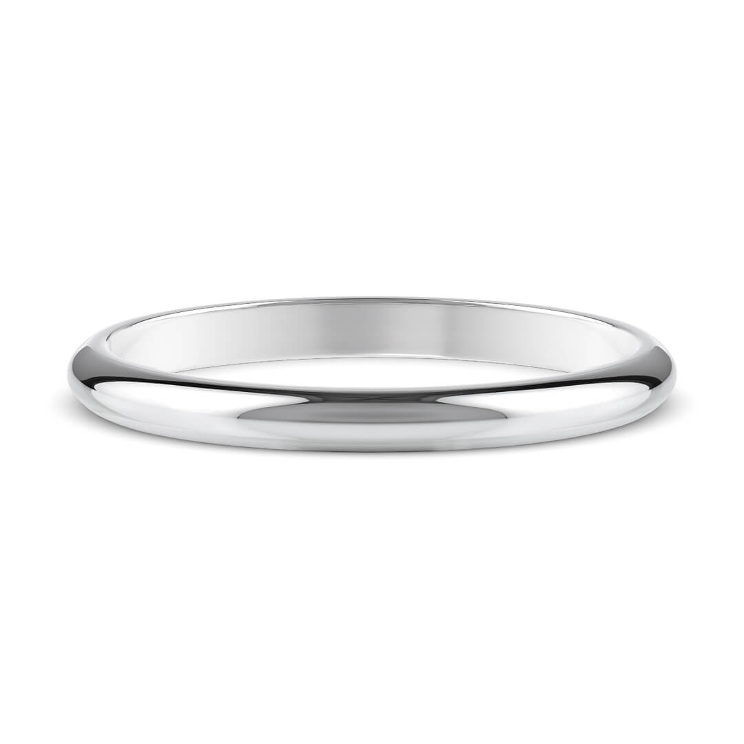 Wedding Ring in Platinum (950) with a Heavy profile and 2mm width