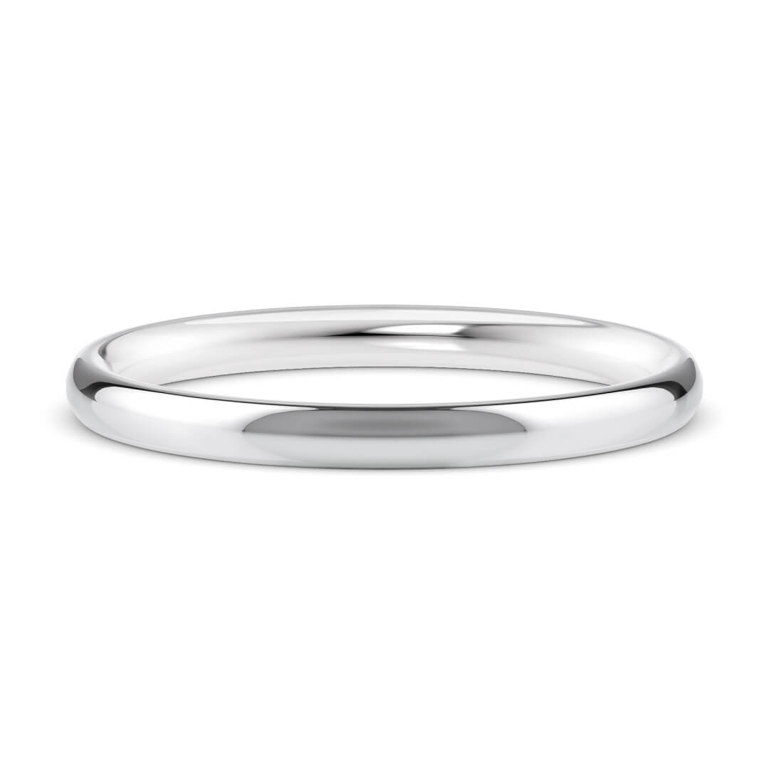 Wedding Ring in Platinum (950) with a Heavy profile and 2mm width
