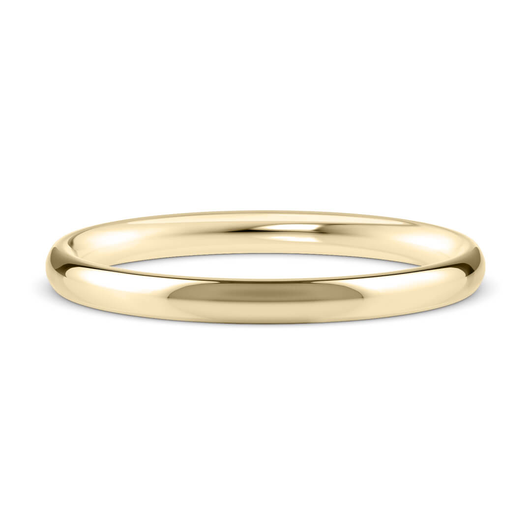Wedding Ring in Yellow Gold (18k) with a Heavy profile and 2mm width