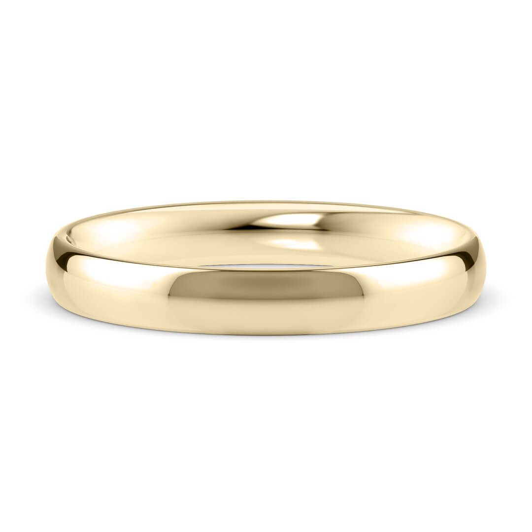 Wedding Ring in Yellow Gold (18k) with a Classic profile and 3mm width