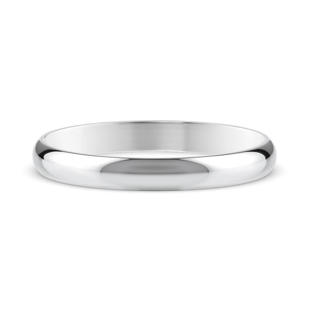 Wedding Ring in Platinum (950) with a Light profile and 2.5mm width