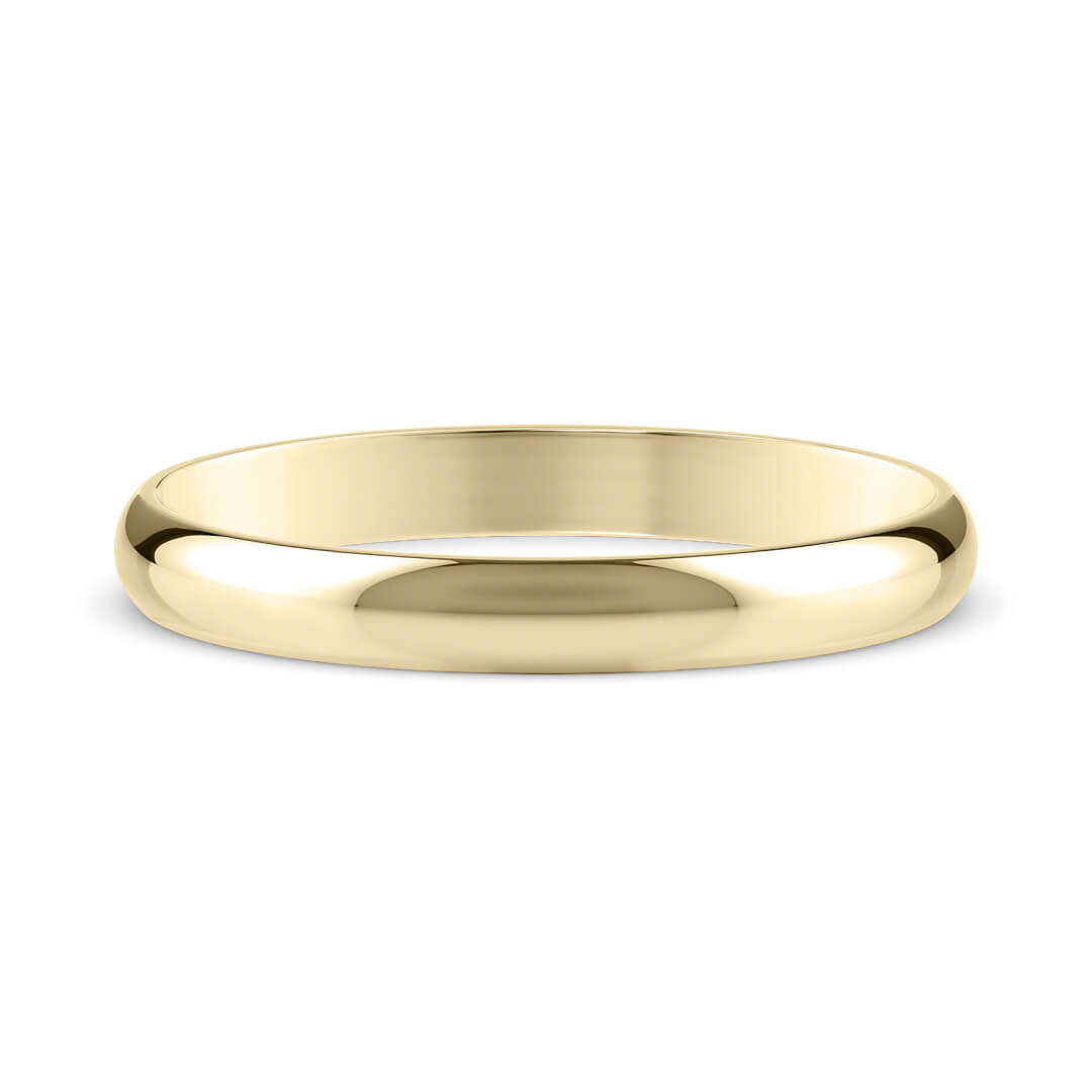 Wedding Ring in Yellow Gold (9k) with a Light profile and 2.5mm width