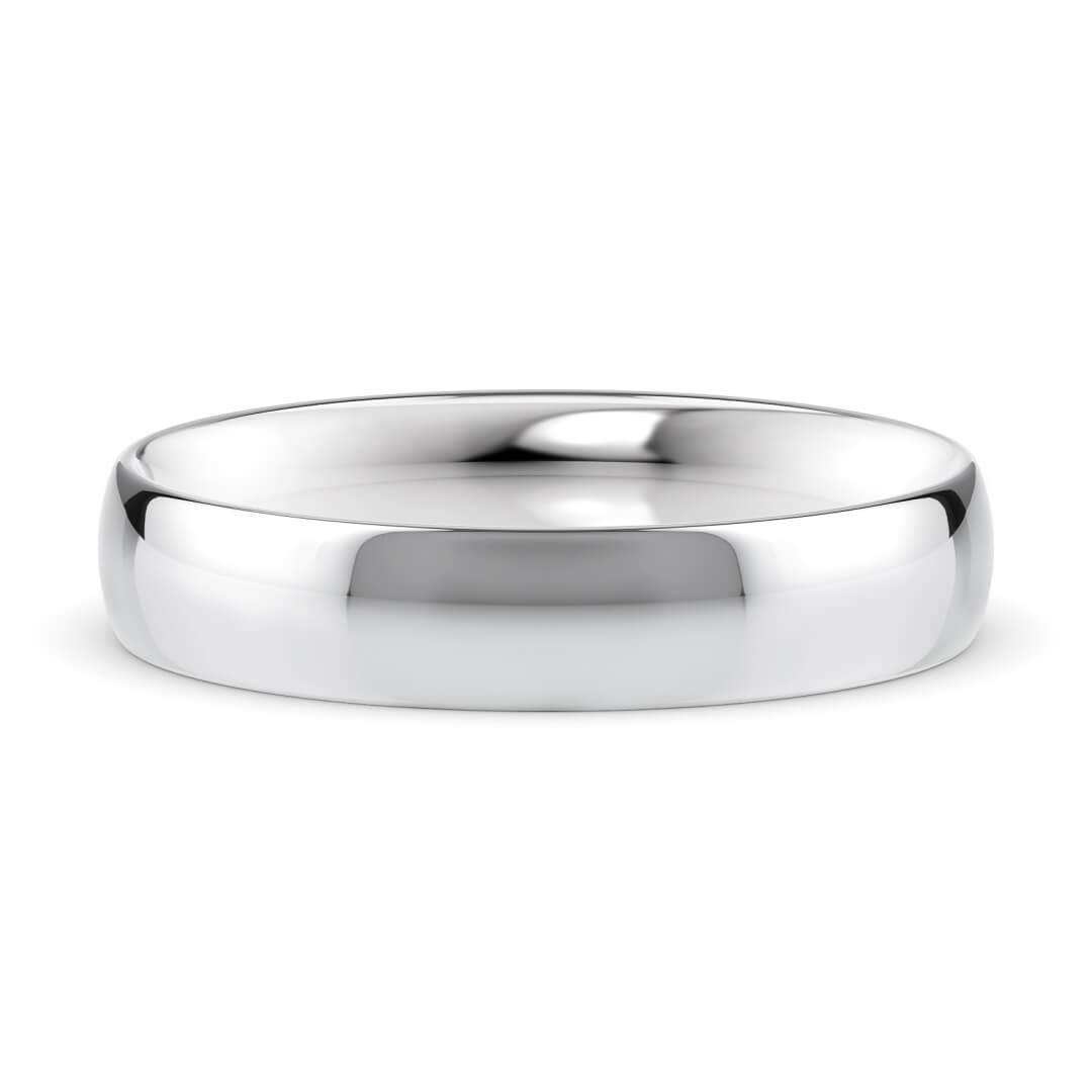 Wedding Ring in White Gold (9k) with a Light profile and 4mm width