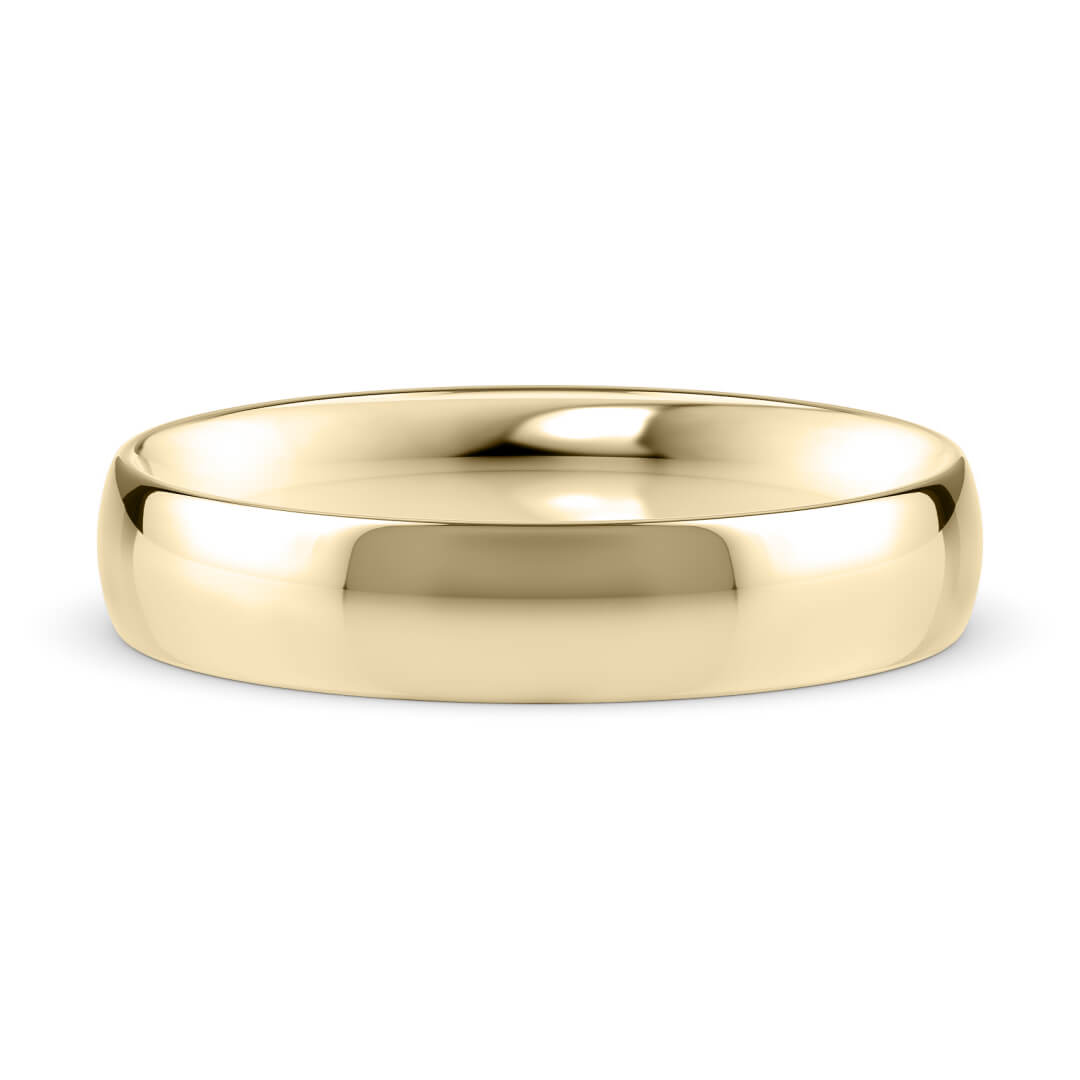 Wedding Ring in Yellow Gold (9k) with a Light profile and 4mm width